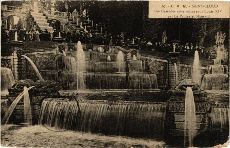 Carte postale ancienne Saint-Cloud - Les Cascades construites sous Louis Xiv par le Pautre à Saint-Cloud