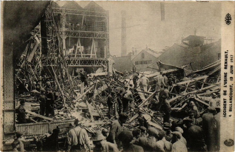 Carte postale ancienne Billancourt Accident de l'Usine Renault