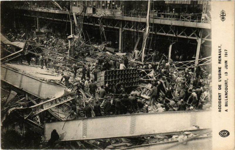Carte postale ancienne Billancourt Accident de l'Usine Renault