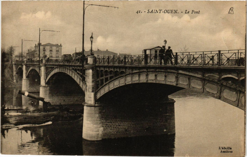 Carte postale ancienne Le Pont à Saint-Ouen-sur-Seine