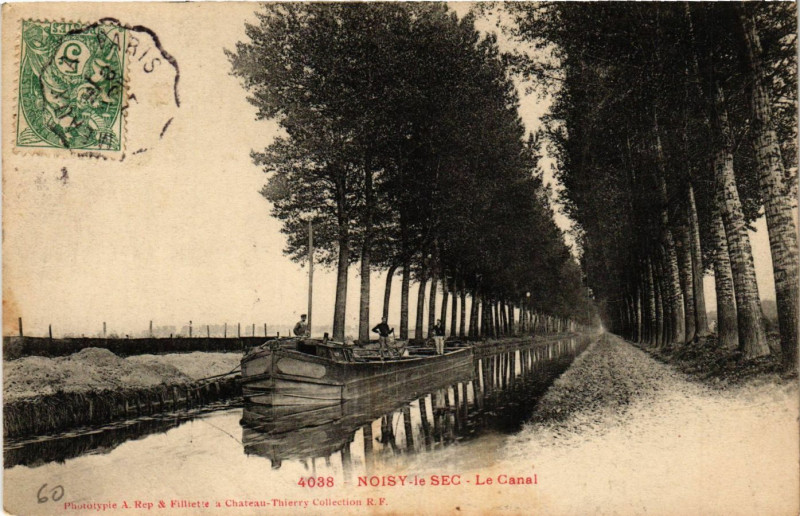 Carte postale ancienne Noisy-le-Sec - Le Canal à Noisy-le-Sec