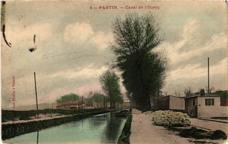 Carte postale ancienne Pantin - Canal du l'Ourcq à Pantin