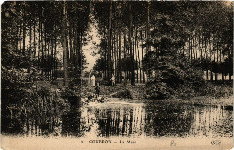 Carte postale ancienne Courron - La Mare