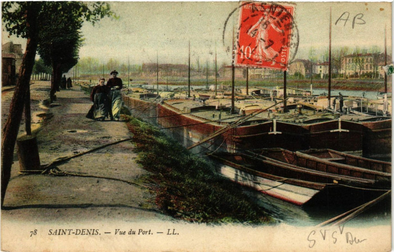 Carte postale ancienne Saint-Denis - Vue du Port à Saint-Denis
