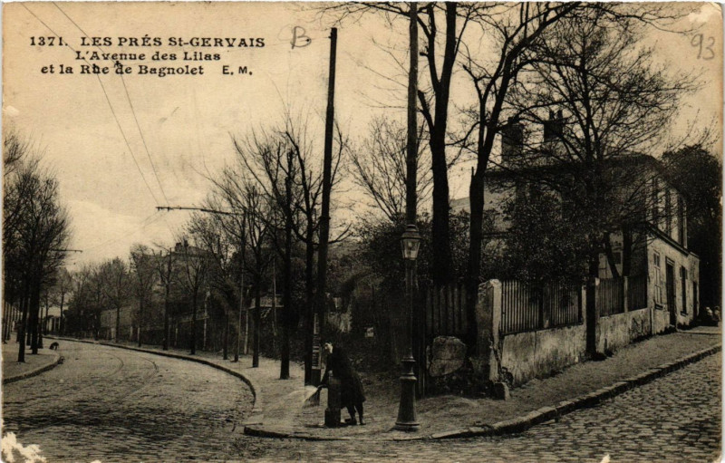Carte postale ancienne L'Avenue des Lilas et la Rue de Bagnolet au Pré-Saint-Gervais
