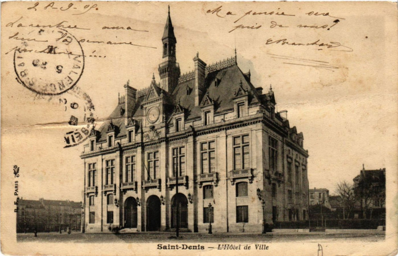 Carte postale ancienne Saint-Denis - L'Hotel de Ville à Saint-Denis