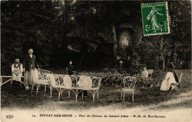 Carte postale ancienne Epinay-sur-Seine - Parc du Chateau du GénéralJulien - N D. de à Épinay-sur-Seine