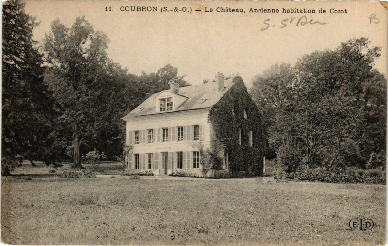 Carte postale ancienne Courron - Le Chateau Ancienne habitation de Corot