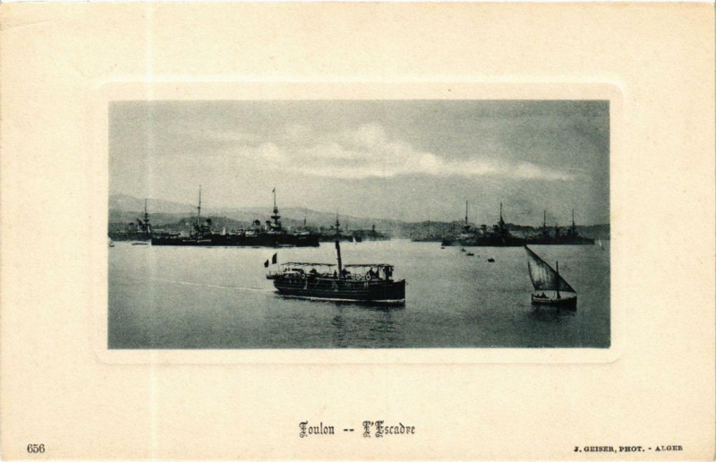 Carte postale ancienne Geiser 656 Toulon L'Escadre à Toulon