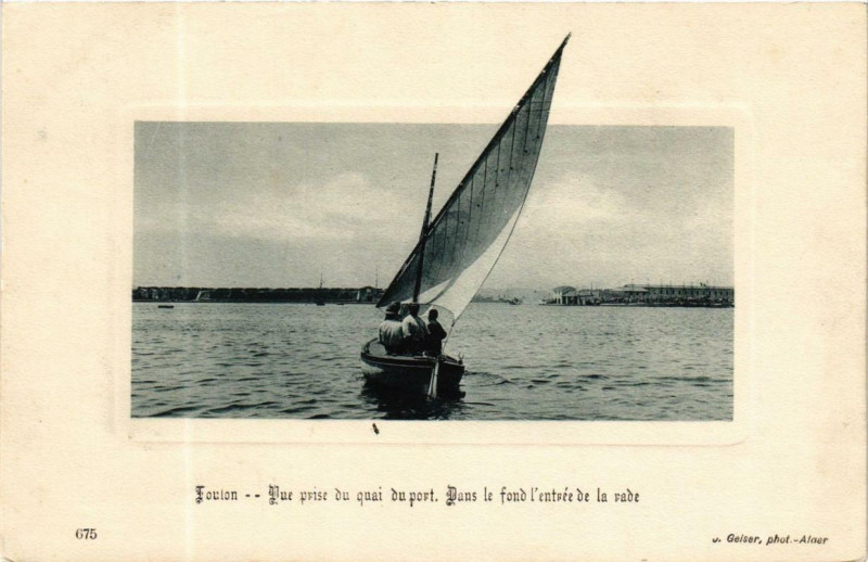 Carte postale ancienne Geiser 675 Toulon vue prise du Quai du Port à Toulon