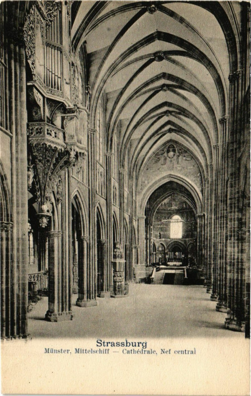 Carte postale ancienne Strasbourg - Munster - Mittelschiff à Strasbourg