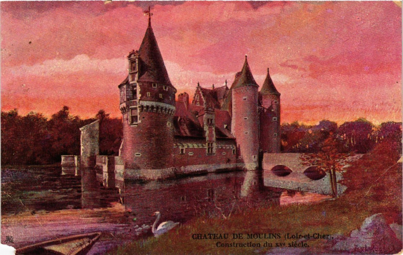 Carte postale ancienne Chateau de Mouilins - Construction du Xv siecle