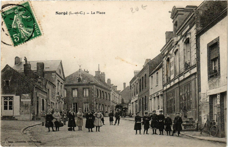 Carte postale ancienne Sarge - La Place