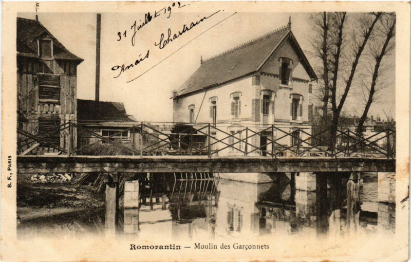 Carte postale ancienne Romorantin - Moulin des Garconnets