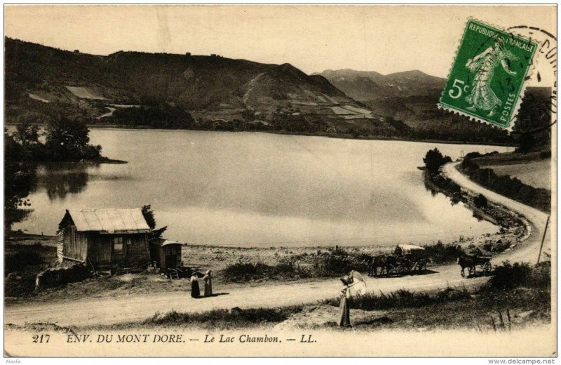 Carte postale ancienne Env. du Mont-Dore Le Lac Chambon à Mont-Dore