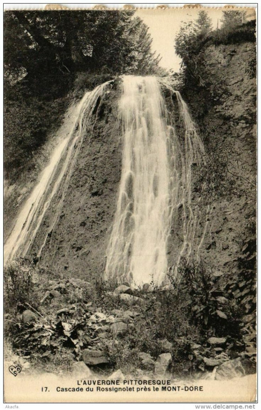 Carte postale ancienne Cascade du Rossignolet pres le Mont-Dore à Mont-Dore
