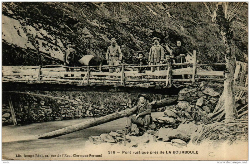 Carte postale ancienne Pont Rustique pres de La Bourboule à La Bourboule