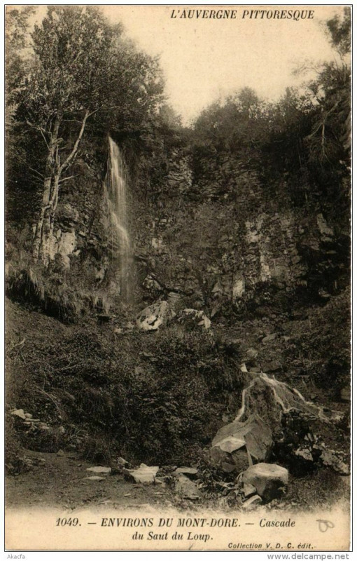 Carte postale ancienne Env. du Mont-Dore Cascade du Saut du Loup à Mont-Dore