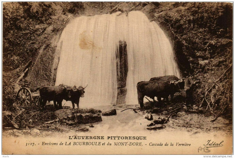 Carte postale ancienne Env. de La Bourboule et du Mont-Dore Cascade de la Verniere à La Bourboule