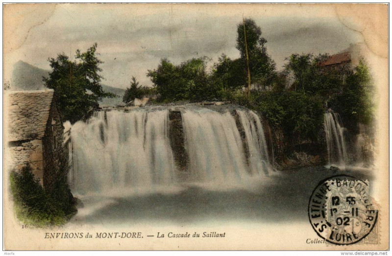 Carte postale ancienne Env. du Mont-Dore La Cascade du Saillant à Mont-Dore