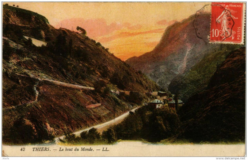 Carte postale ancienne Thiers Le Bout du Monde à Thiers