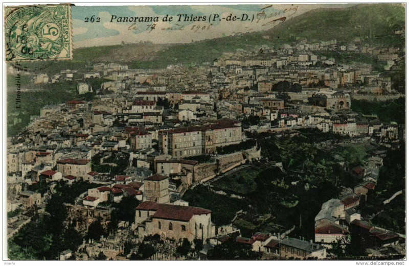 Carte postale ancienne Thiers Panorama de Thiers à Thiers