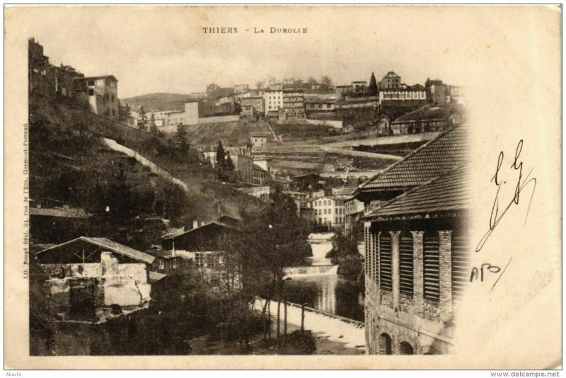 Carte postale ancienne Thiers La Durolle à Thiers