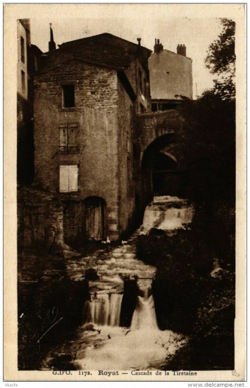 Carte postale ancienne Royat Cascade de la Tiretaine à Royat