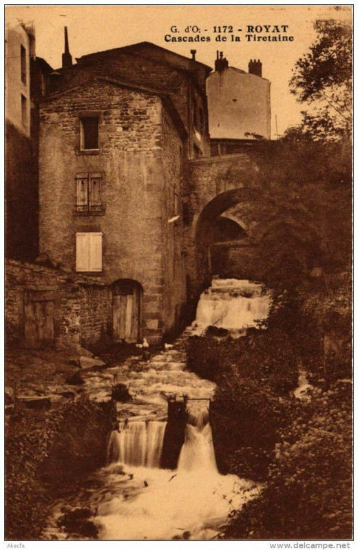 Carte postale ancienne Royat Cascade de la Tiretaine à Royat