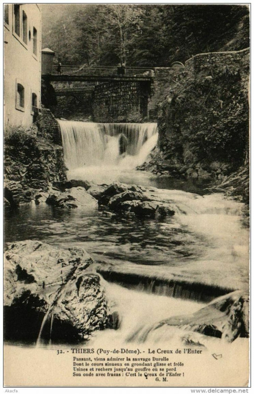 Carte postale ancienne Thiers Le Creux de l'Enfer à Thiers