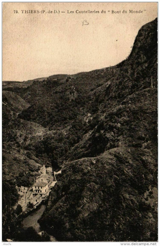 Carte postale ancienne Thiers Les Coutelleries du Bout du Monde à Thiers