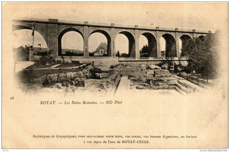 Carte postale ancienne Royat-les-Bains Romains à Royat