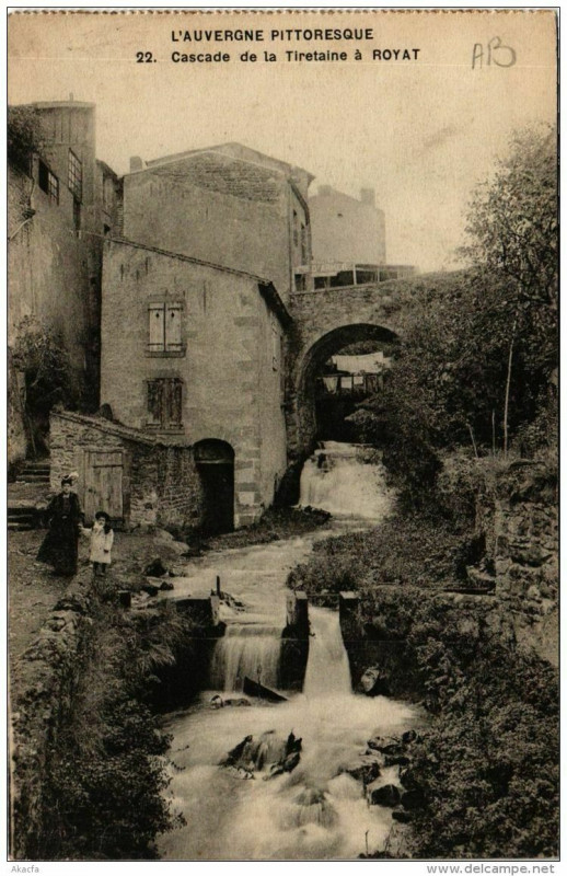 Carte postale ancienne Royat Cascade de la Tiretaine a Royat à Royat