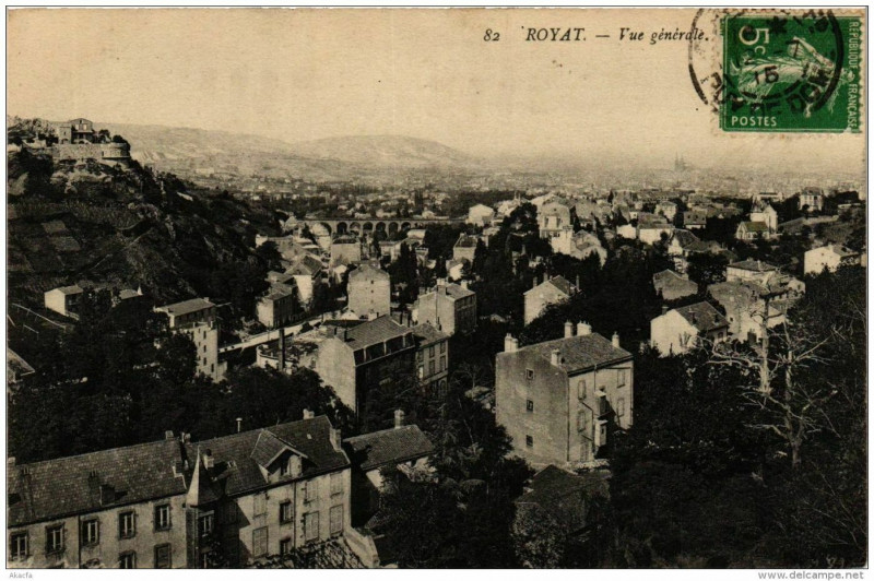 Carte postale ancienne Royat Vue Generale à Royat