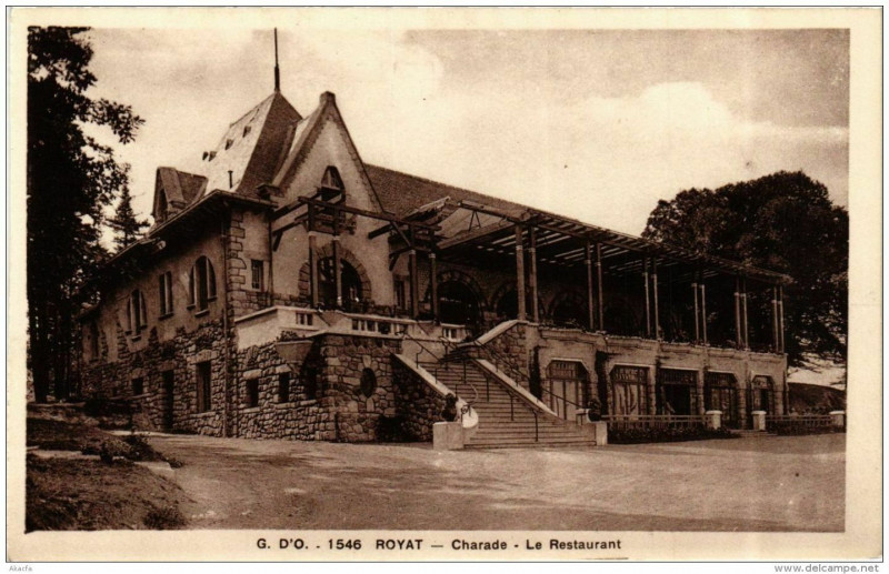 Carte postale ancienne Royat Charade Le Restaurant à Royat