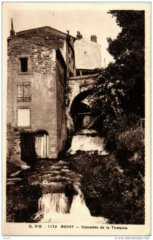 Carte postale ancienne Royat Cascades de la Tiretaine à Royat