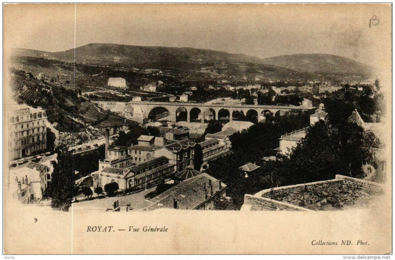 Carte postale ancienne Royat Vue Generale à Royat