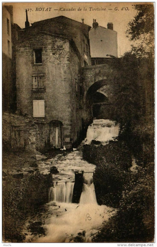 Carte postale ancienne Royat Cascade de la Tiretaine à Royat