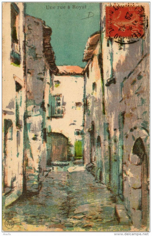 Carte postale ancienne Royat Une rue a Royat à Royat