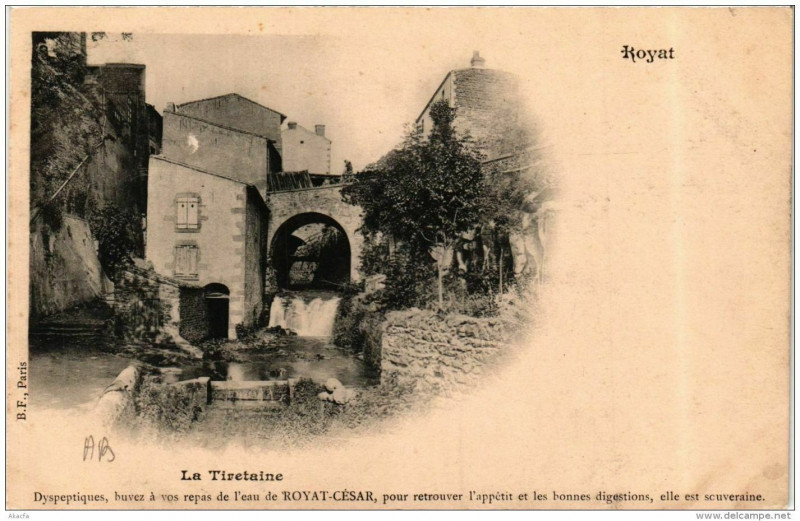 Carte postale ancienne Royat La Tiretaine à Royat