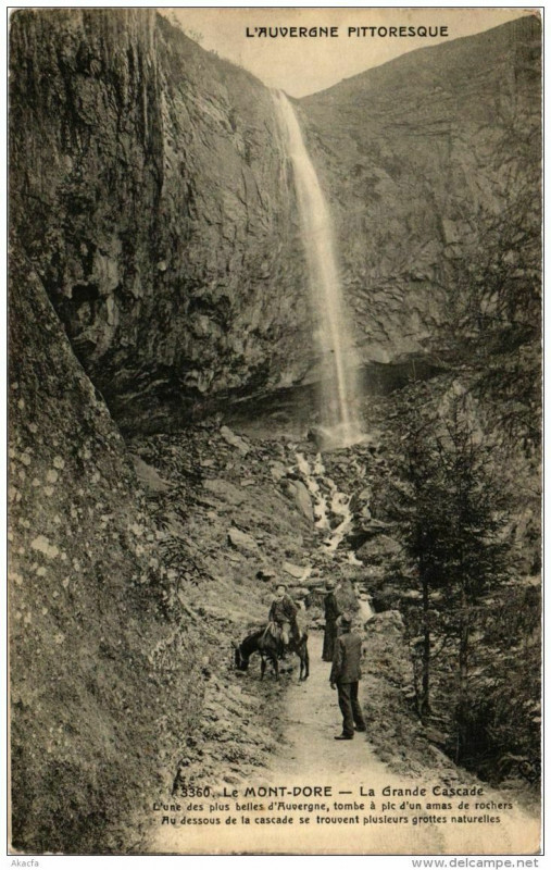 Carte postale ancienne Le Mont-Dore La Grande Cascade à Mont-Dore