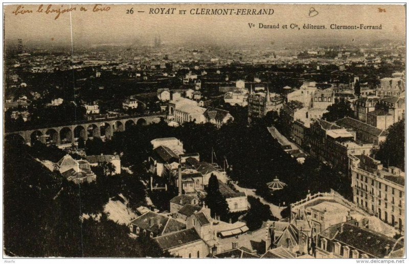 Carte postale ancienne Royat et Clermont Ferrand à Clermont-Ferrand