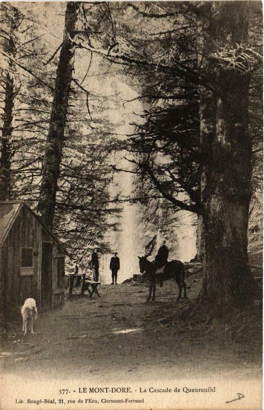 Carte postale ancienne Le Mont-Dore La Cascade de Queureuihl à Mont-Dore