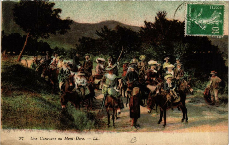Carte postale ancienne Le Mont-Dore Une Caravane au Mont-Dore à Mont-Dore