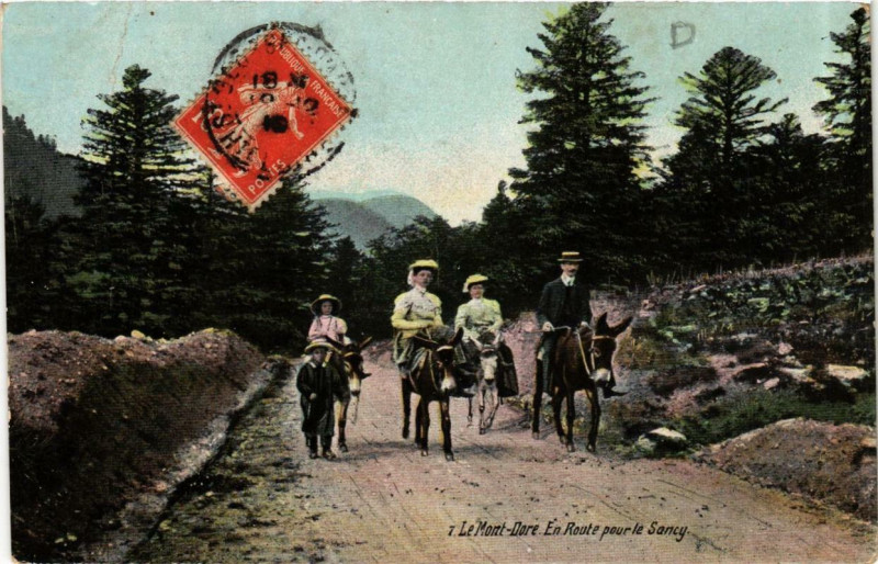 Carte postale ancienne Le Mont-Dore En Route pour le Sancy à Mont-Dore