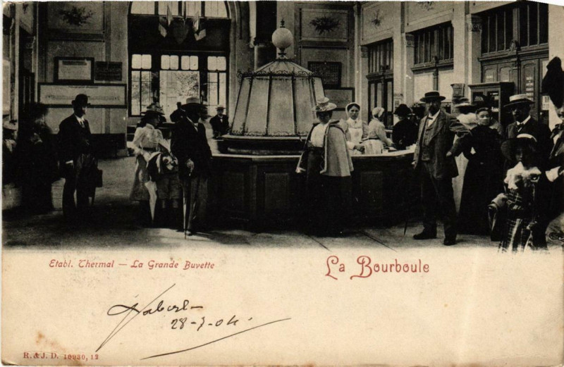 Carte postale ancienne La Bourboule La grande Buvette à La Bourboule