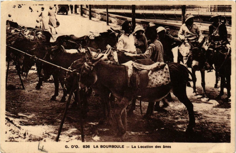 Carte postale ancienne La Bourboule La Location des Anes à La Bourboule