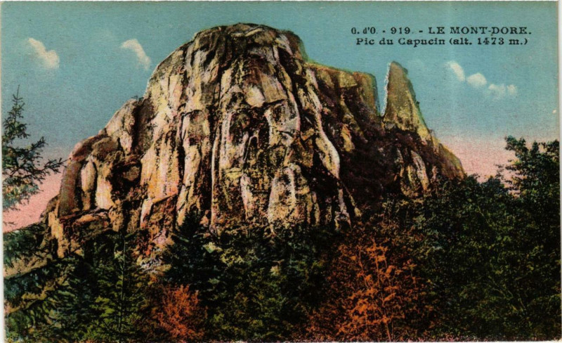 Carte postale ancienne Le Mont-Dore Pic du Capucin à Mont-Dore