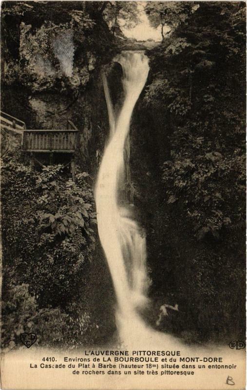 Carte postale ancienne La Bourboule La Cascade du Plat a Barbe à La Bourboule