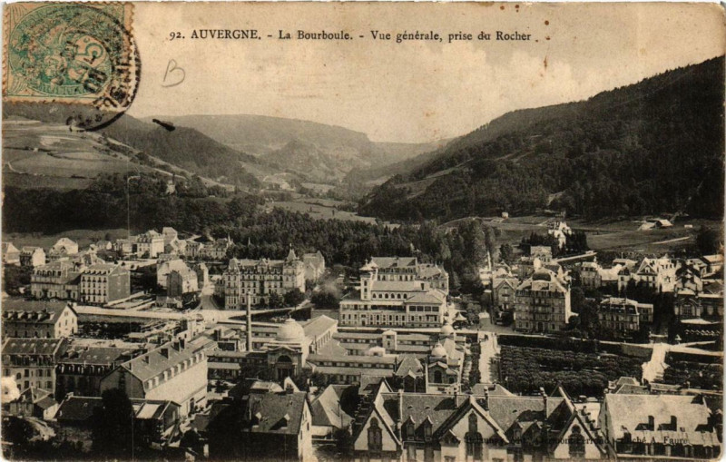 Carte postale ancienne La Bourboule Vue generale prise du Rocher à La Bourboule